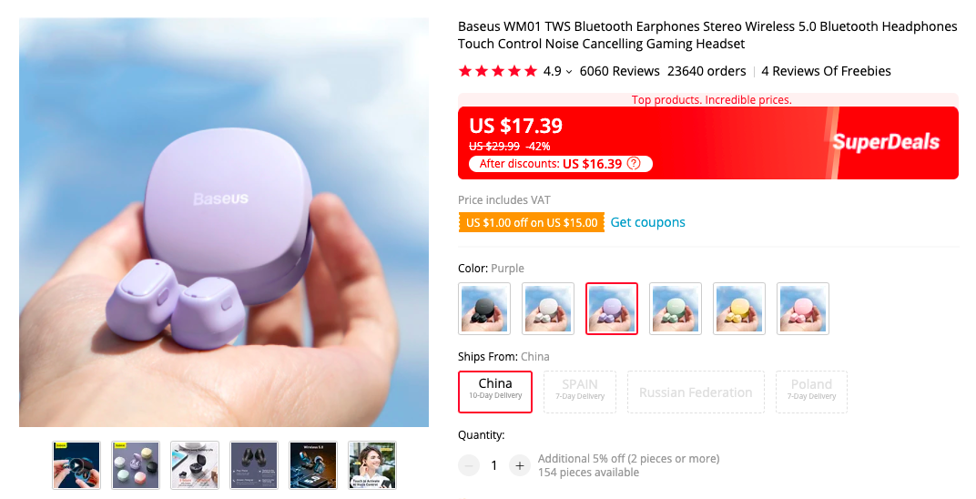 Baseus WMO1 TWS Earbuds