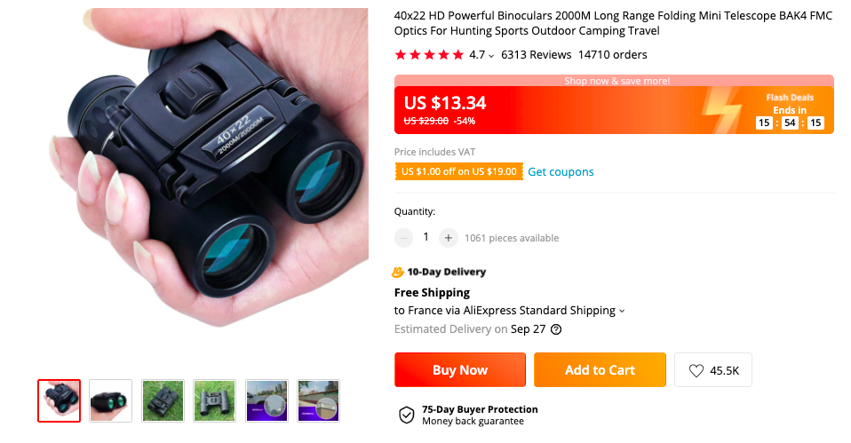 HaleBor 40 x 22 HD Binoculars