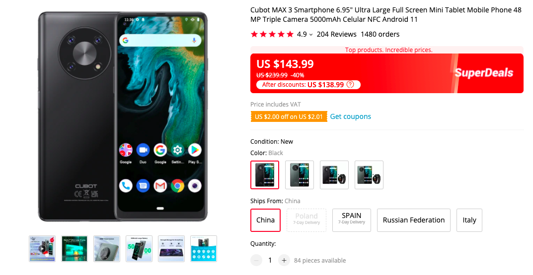 Cubot Max 3 Smartphone