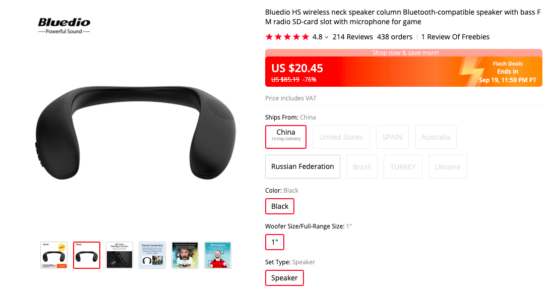 Bluedio HS Wireless Neck Speaker