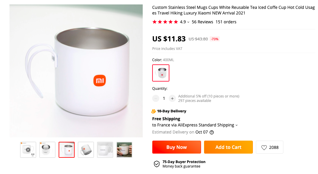 Xiaomi Custom Stainless Steel Mug