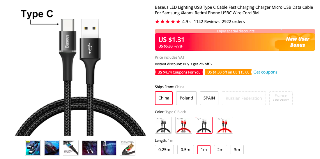 Baseus Halo Type C Cable