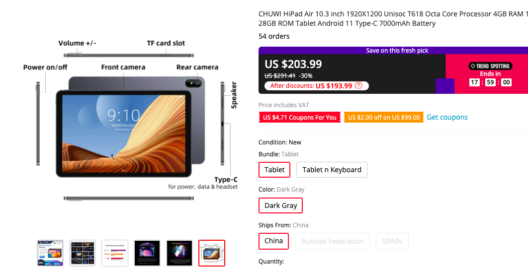 Chuwi HiPad Air Tablet