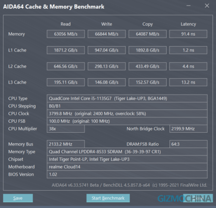 Realme Book cach&memory