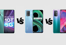 Redmi Note 10T 5G vs Realme 8 5G vs OPPO A54 5G: Specs Comparison