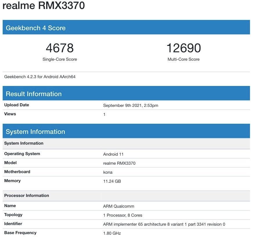 realme gt neo 2 geekbench