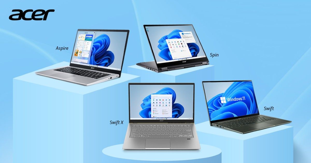 Acer Swift 3, Swift X, Aspire 3, Aspire 5, Spin 3, and Spin 5 laptops launched in India starting at ₹62,999(~$843)