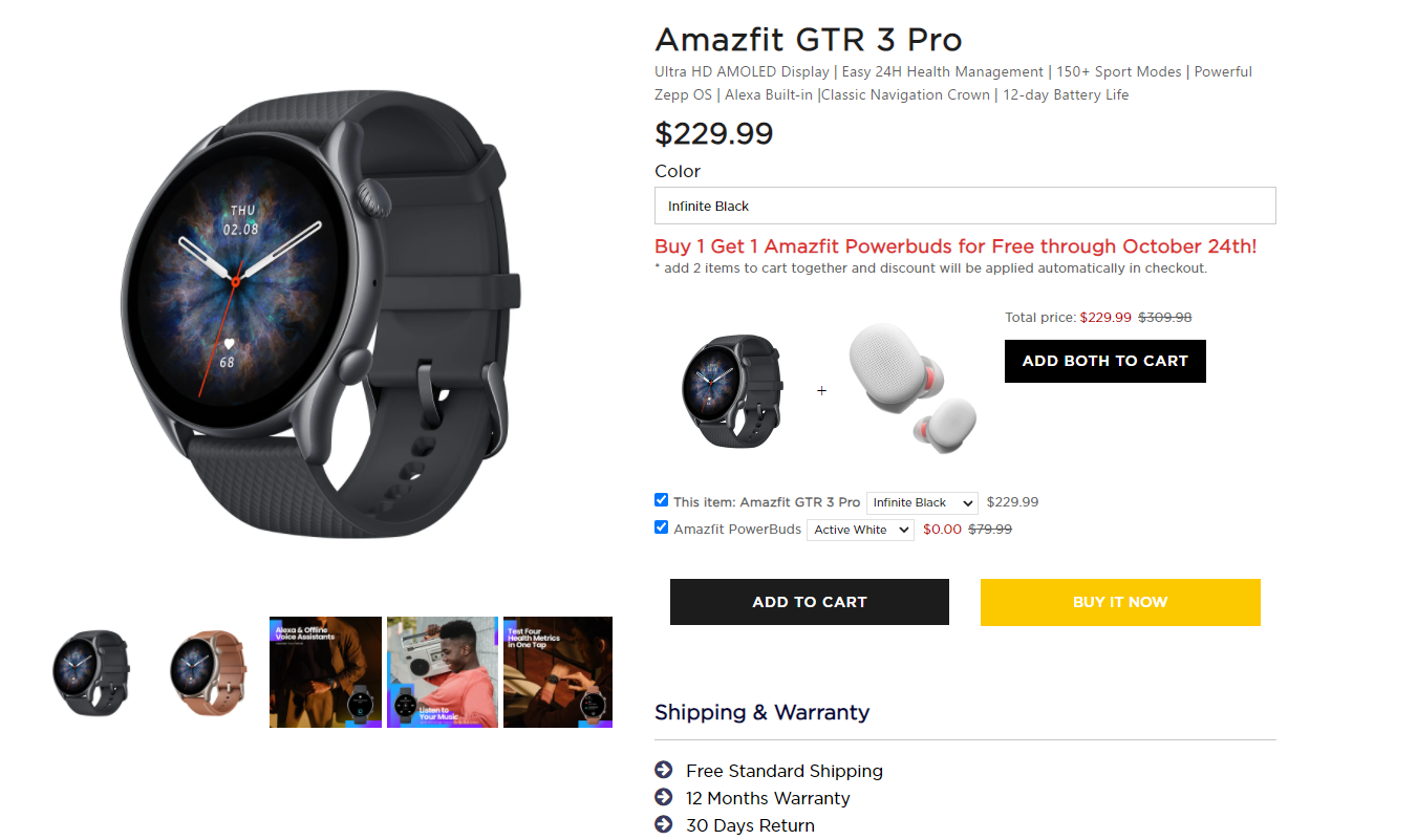 Amazfit GTR 3 Pro + Powerbuds
