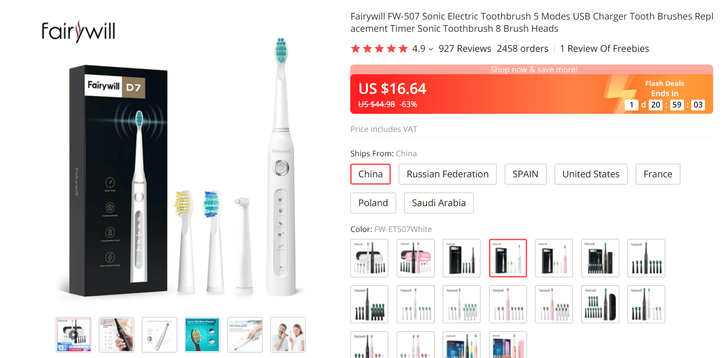 FW-ET507 Sonic Electric Toothbrush