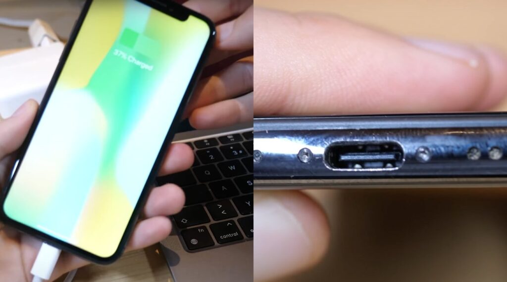 Apple iPhone X USB-C port