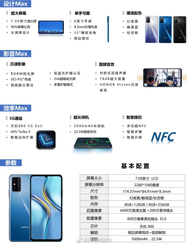 HONOR X30 Max Specifications Leak