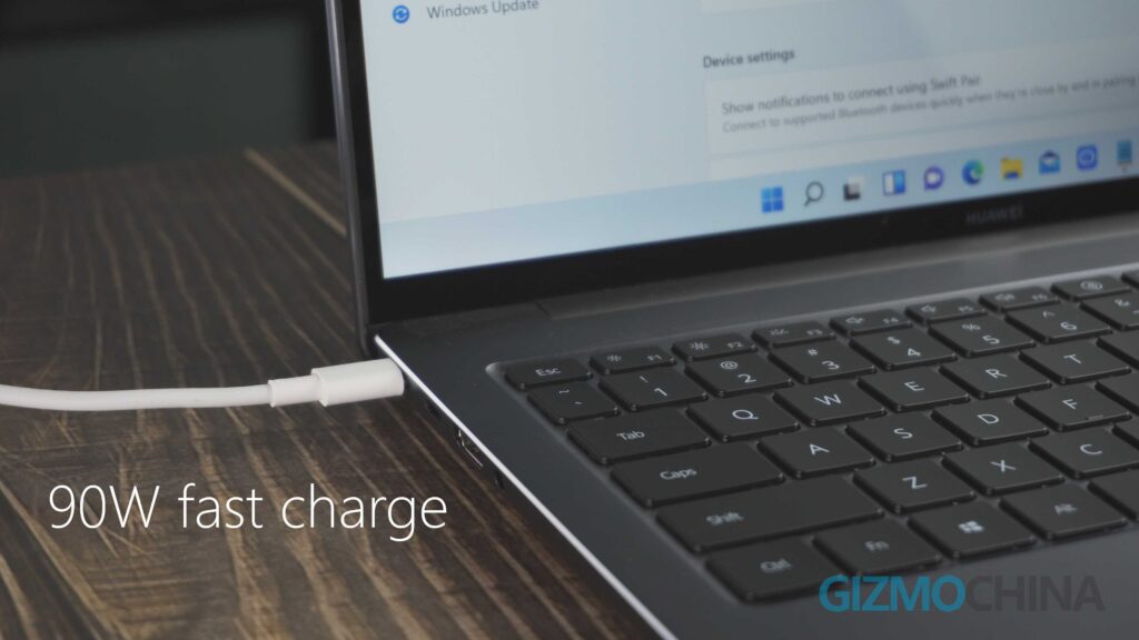 Huawei Matebook 14S review 90W fast charge