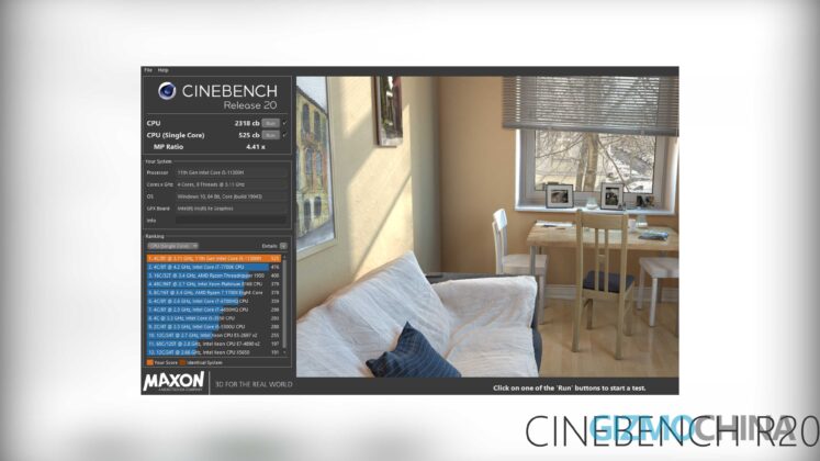 Huawei Matebook 14S review CINEBENCH