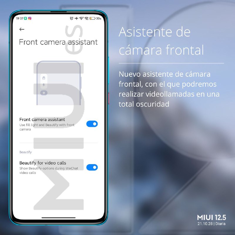 Asistente de cámara frontal MIUI