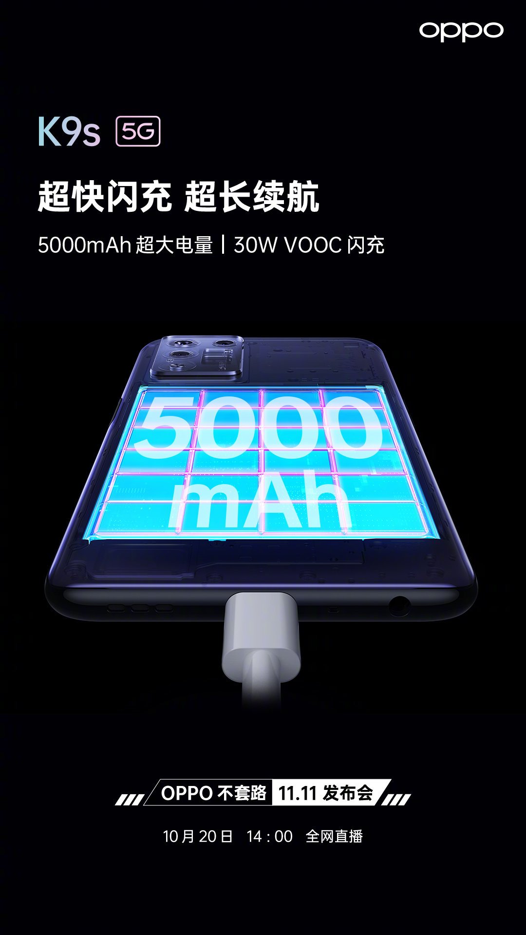 OPPO K9s battery size