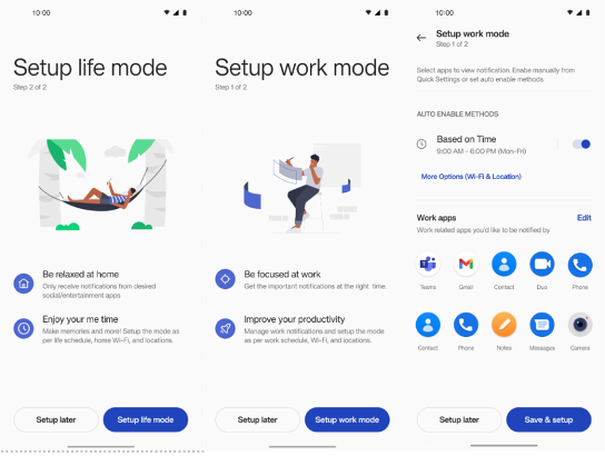 OxygenOS 12 Open Beta Work-Life Balance 2.0