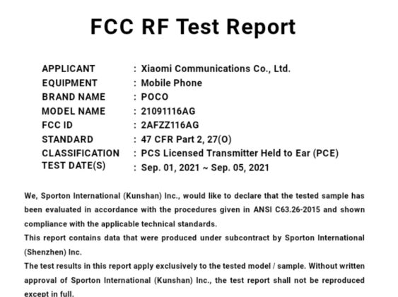 Poco M4 Pro 5G FCC label