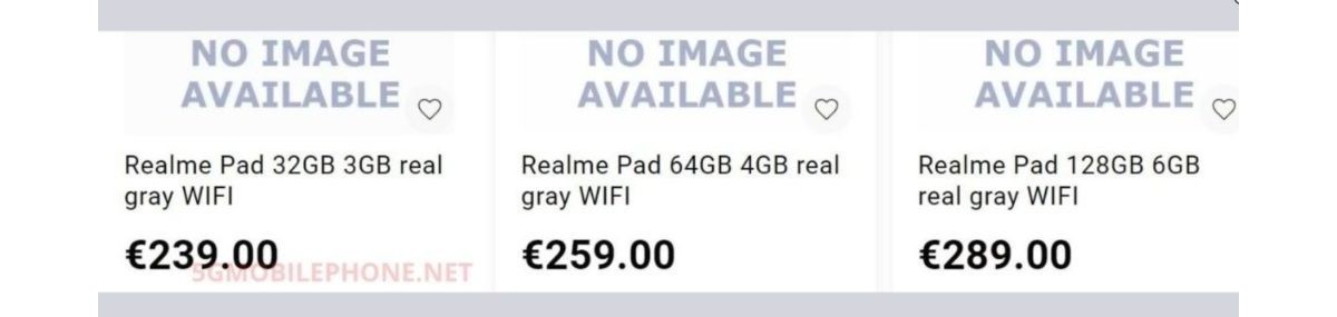 Realme Pad Europe price leak