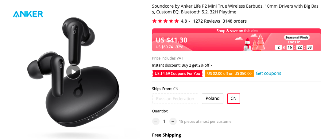  Soundcore By Anker Life P2 Mini Earbuds