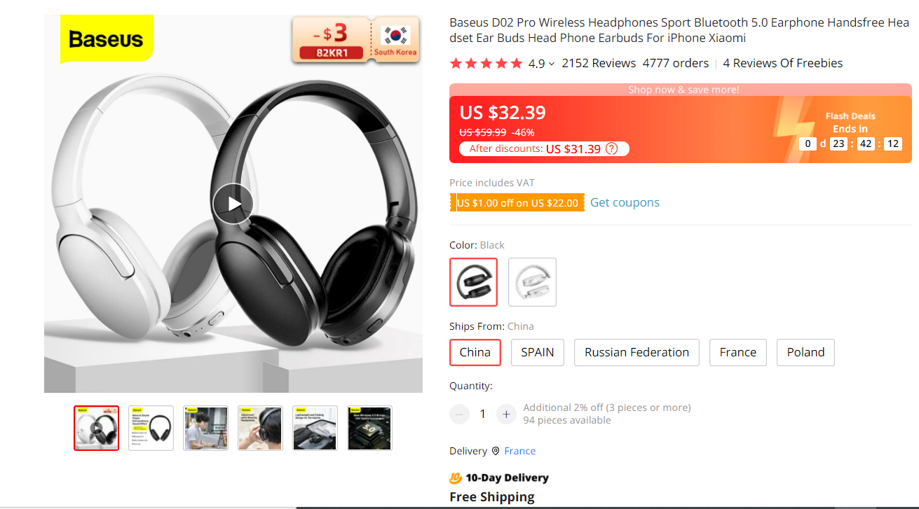 Baseus D02 Pro Wireless Headphone