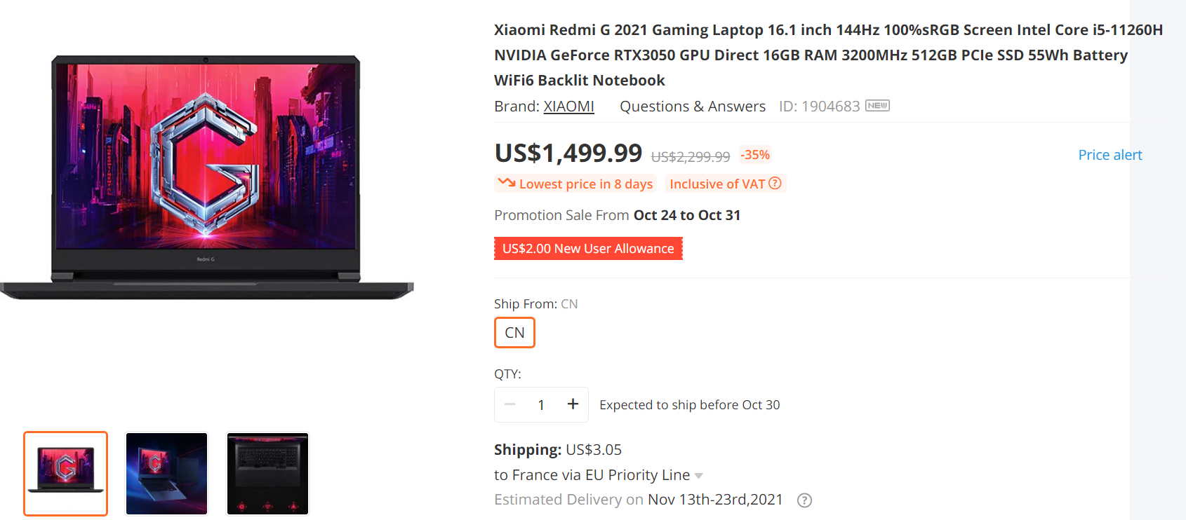 Xiaomi Redmi G Gaming Laptop