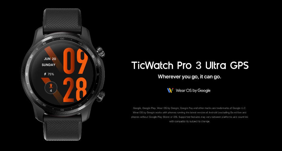 TicWatch Pro 3 Ultra GPS has IHB/AFib detection, 20+ sports modes