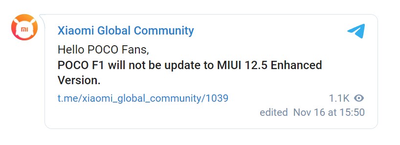 POCO F1 MIUI 12.5 Enhanced nope