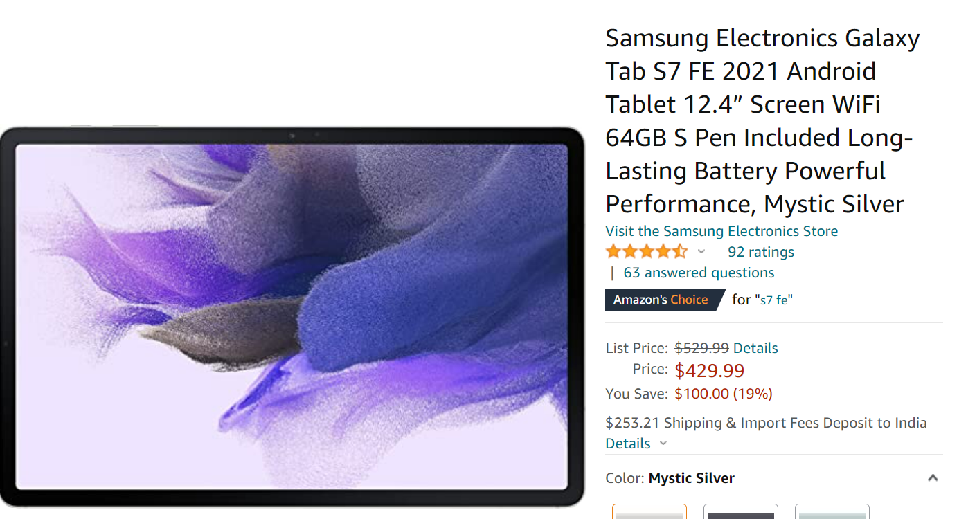 Samsung Galaxy Tab S7 Fe
