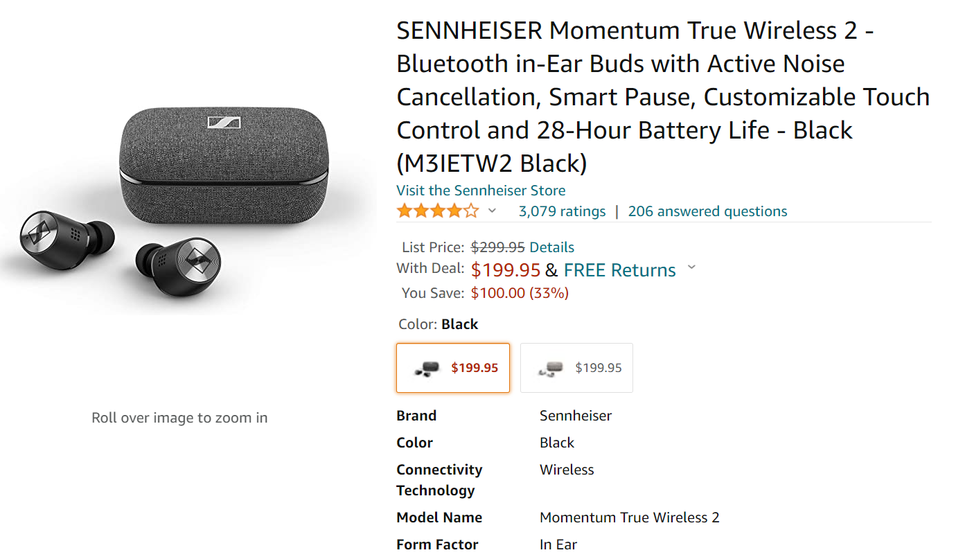 Sennheiser Momentum True Wireless 2 Earbuds