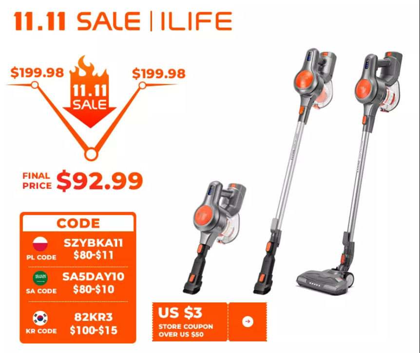 EASINE by ILife H70 Cordless Stick Vacuum Cleaner