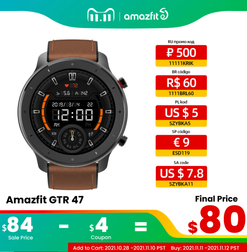 Amazfit GTR 47mm Global Version Smartwatch