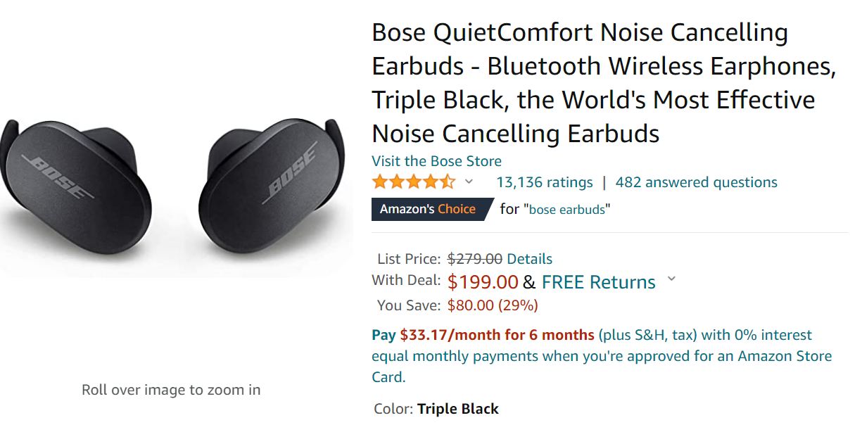 Bose QuietComfort Noise Cancelling Earbuds