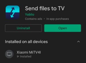 Send files to TV Android TV
