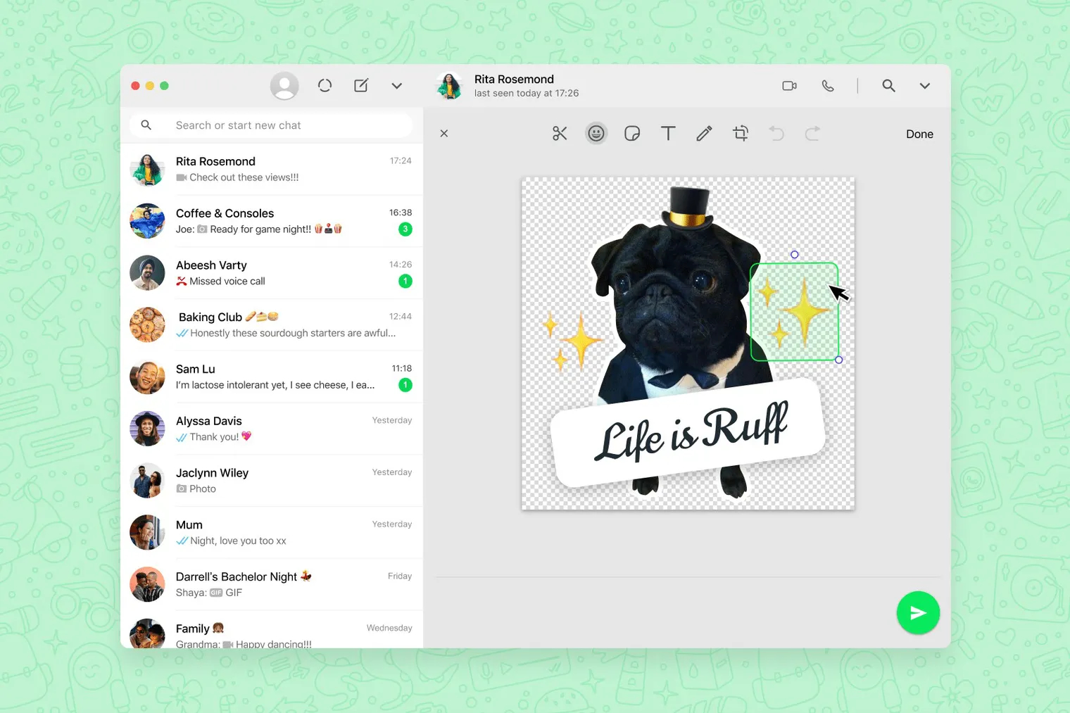 how to send stickers on whatsapp web