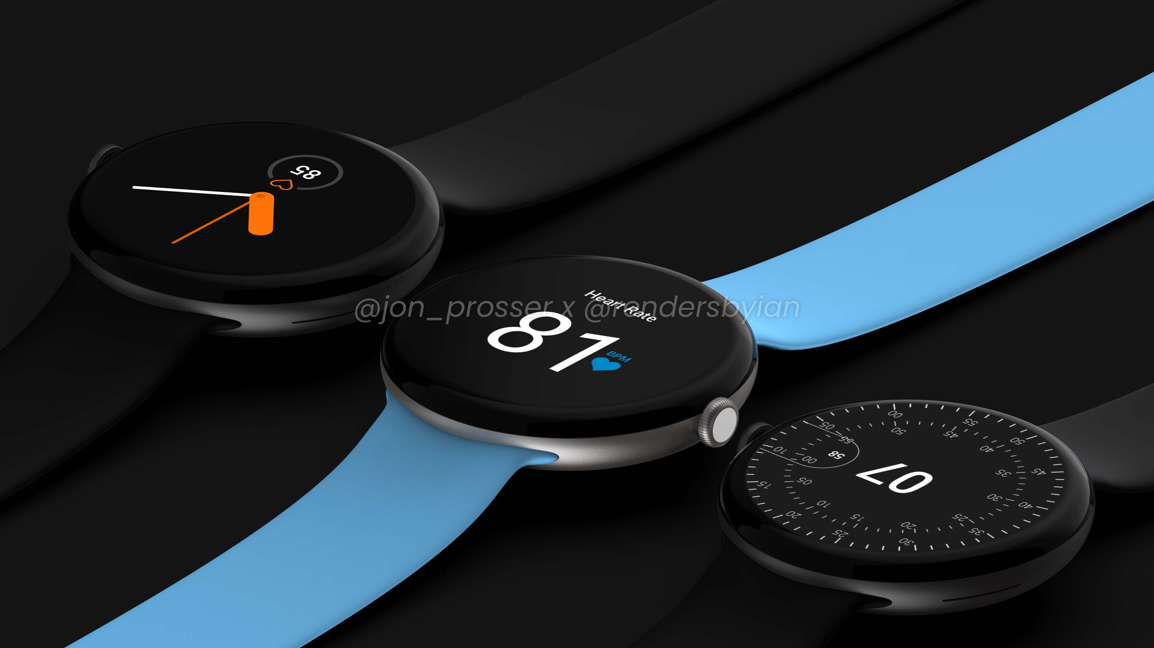 Google Pixel Watch 3D renders by Jon Prosser