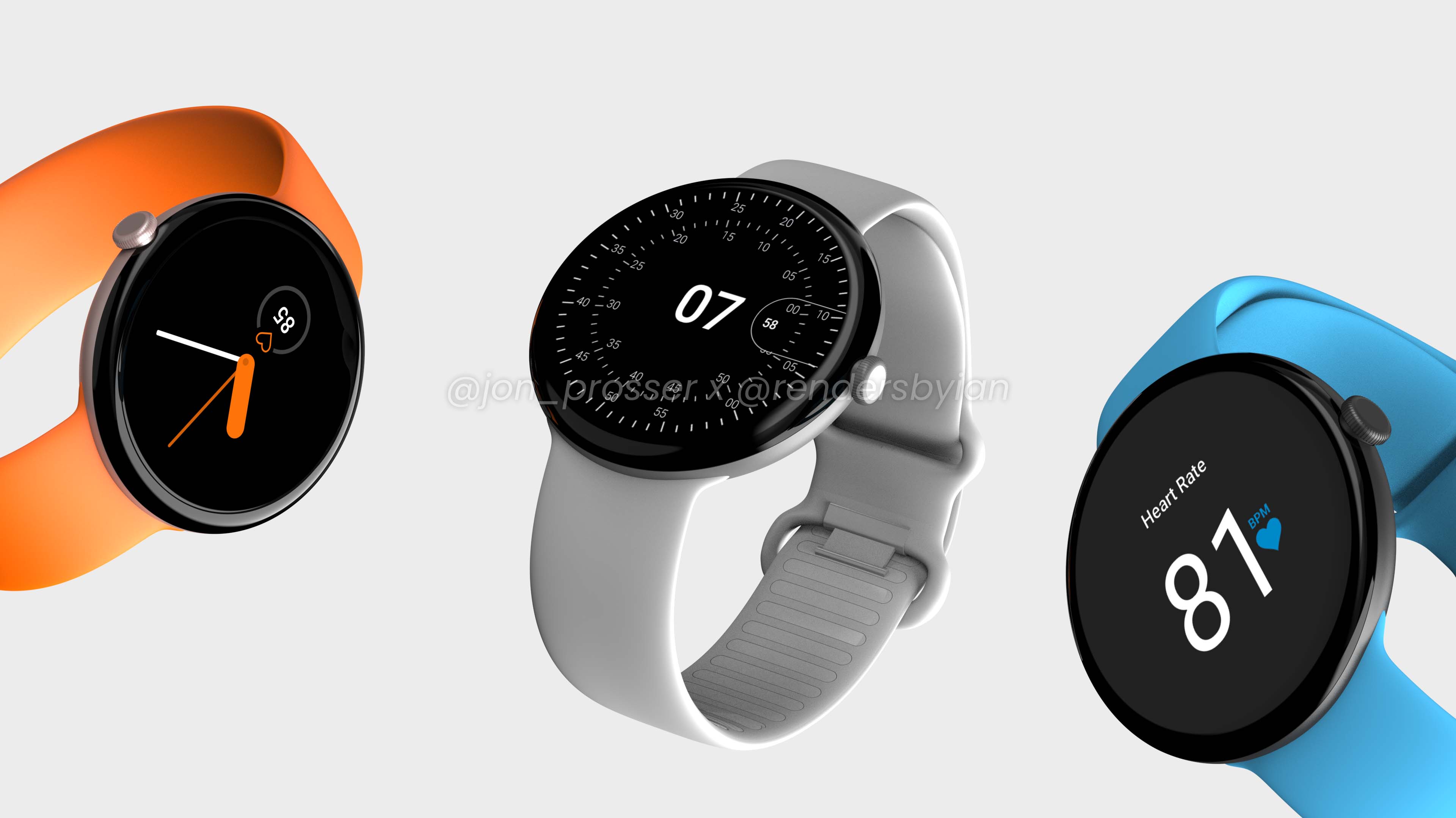 Google Pixel Watch 3D renders by Jon Prosser