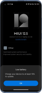 MIUI 13 Low Battery Warning
