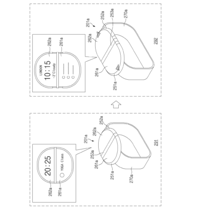 Samsung Galaxy extendable display watch body detailed