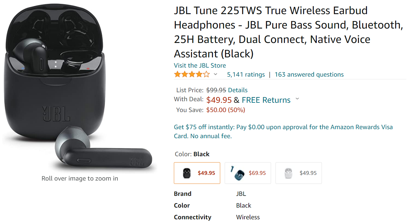 JBL Tune 225 TWS Headphone
