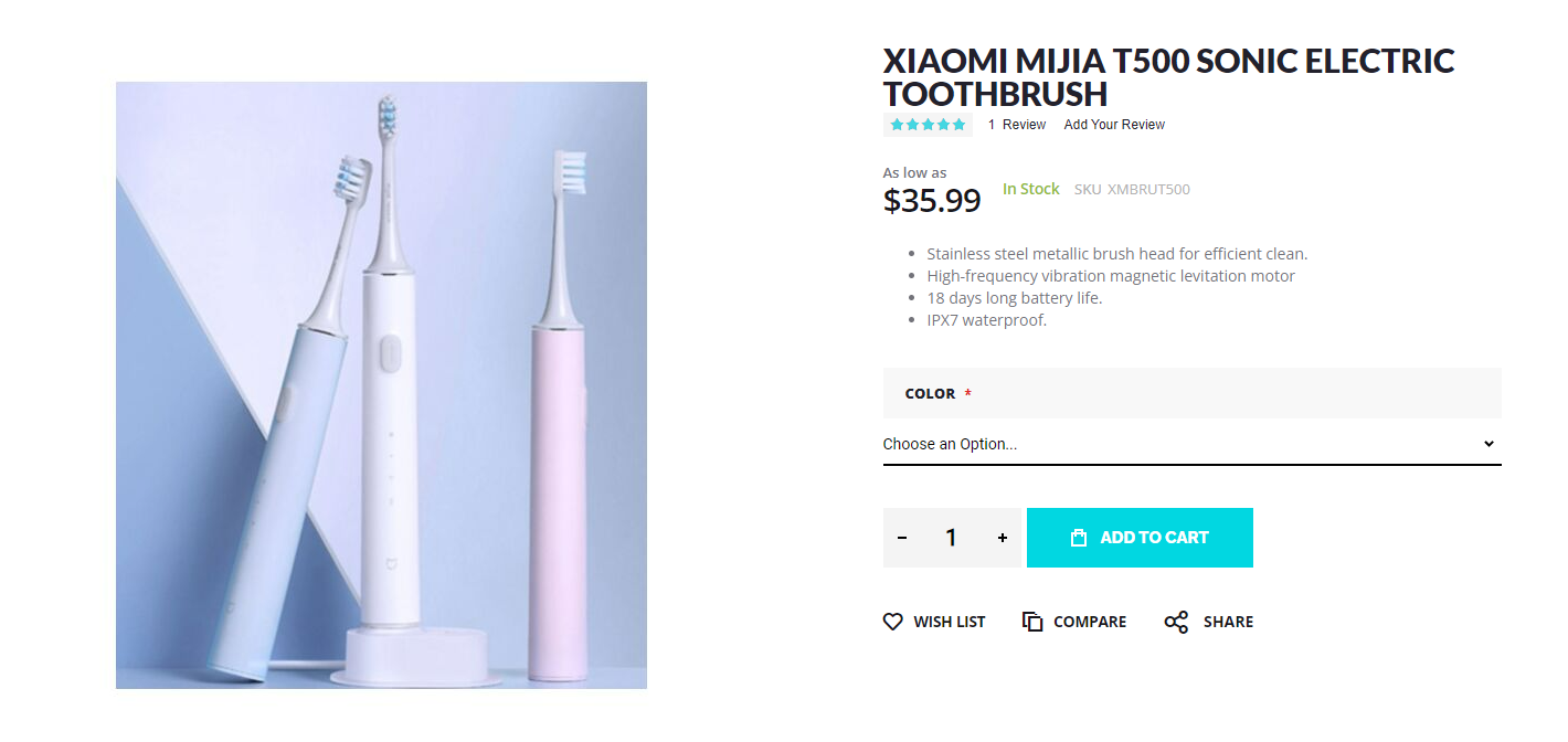 Xiaomi Mijia T500 Sonic Electric Toothbrush