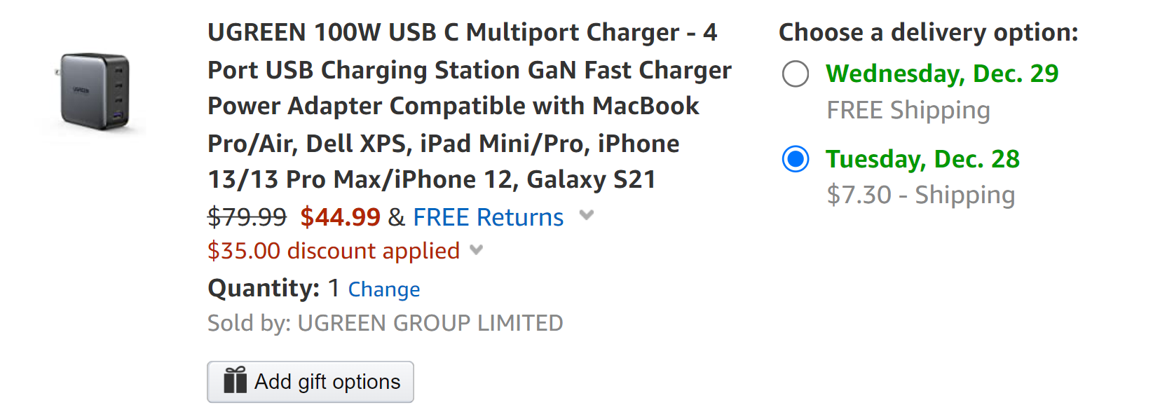 Ugreen 100W GaN Fast Charge