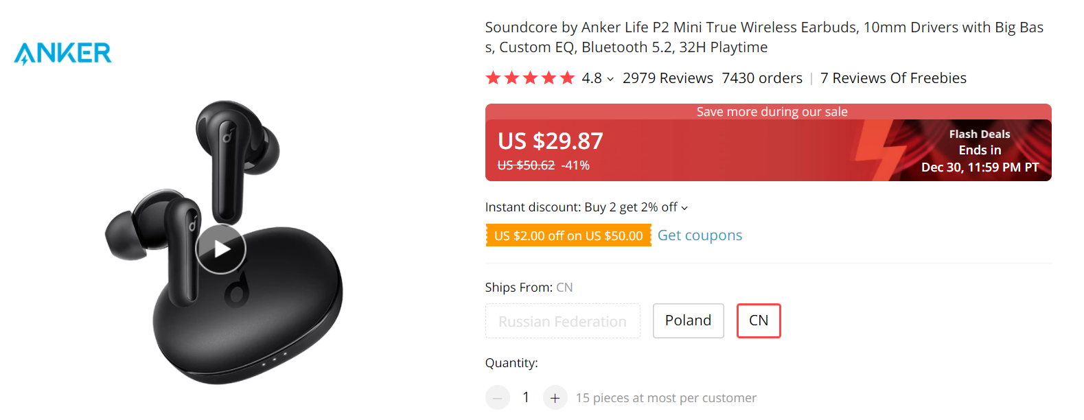 Soundcore By Anker Life P2 Mini Earbuds