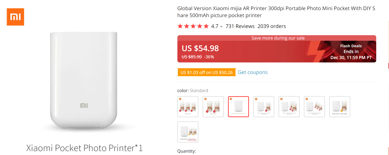 Xiaomi Mijia Pocket Photo Printer
