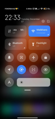 redmi note 8 miui 12.5 control panel blur