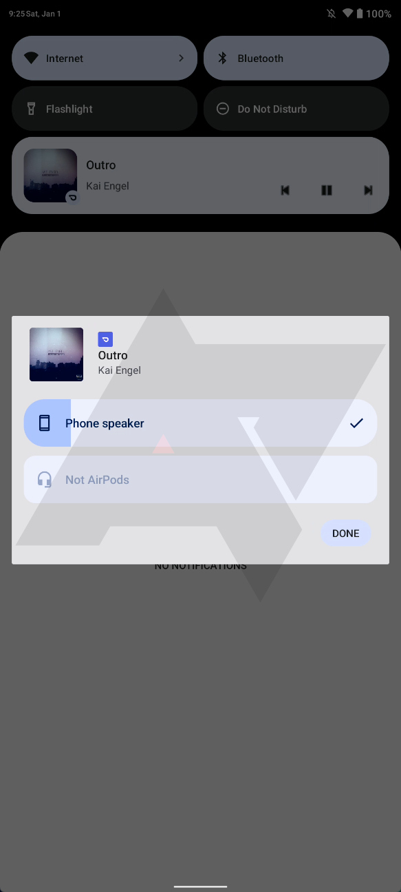 Redesigned Output Picker Menu in Android 13