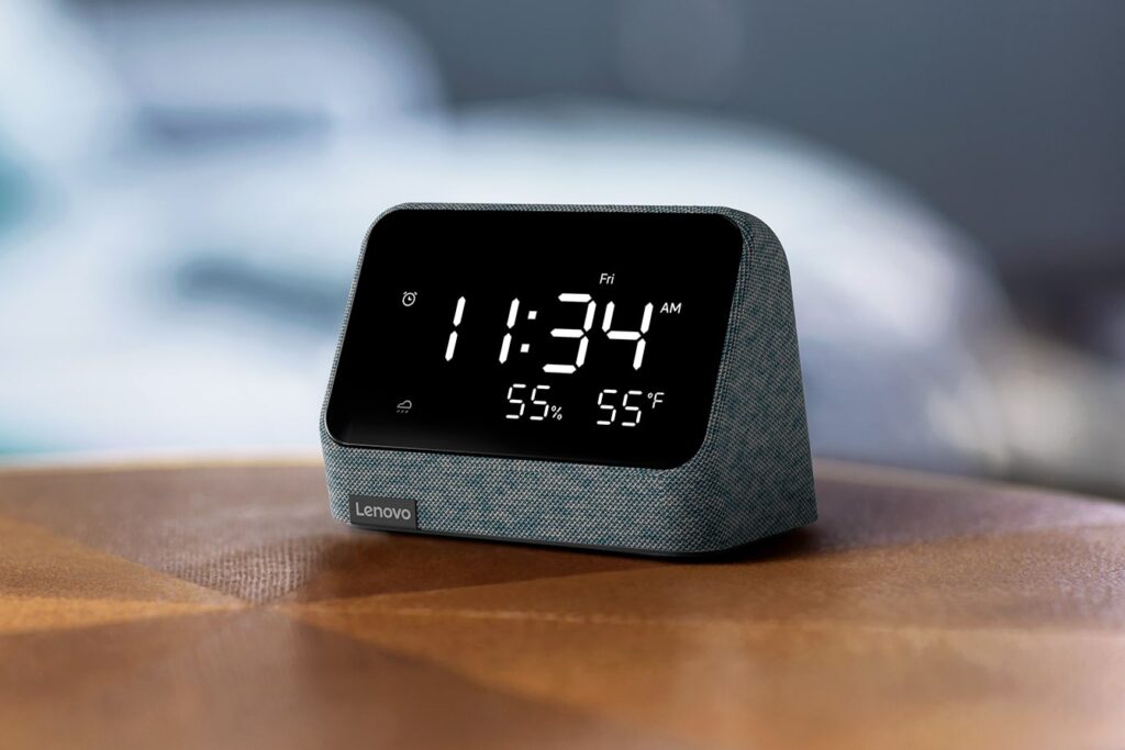 Lenovo Smart Clock Essential with Alexa Built-in Misty Blue