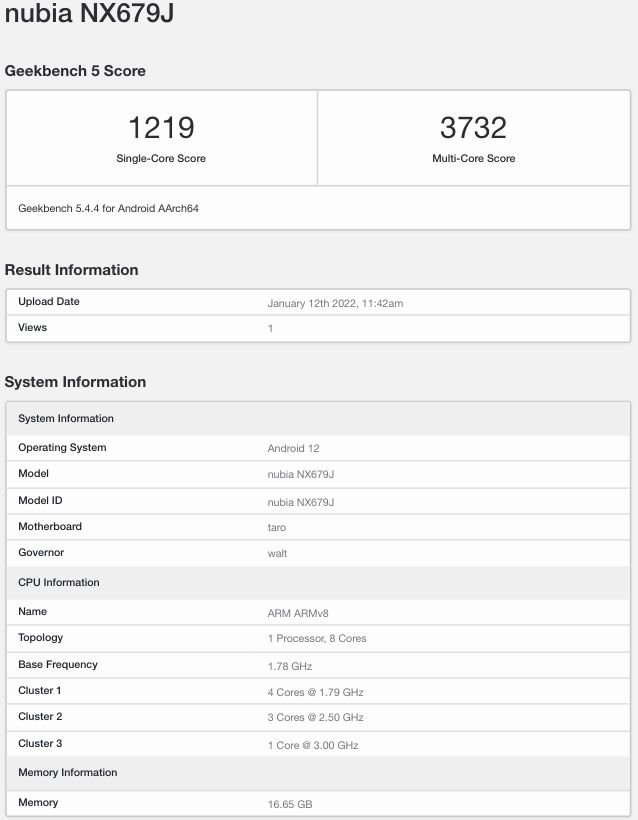 Red Magic 7 Geekbench