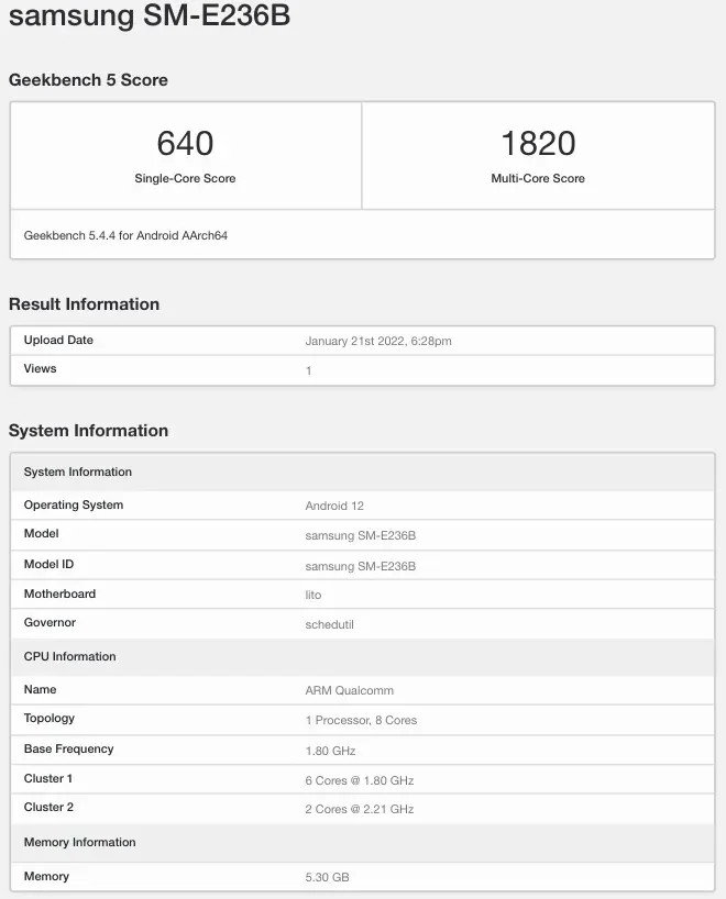 Samsung-Galaxy-F23-SM-E236B-Geekbench