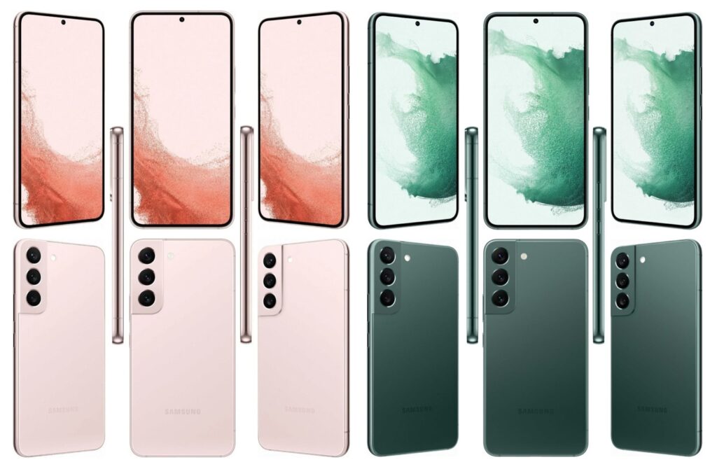 Samsung Galaxy S22 Pink Green Leak