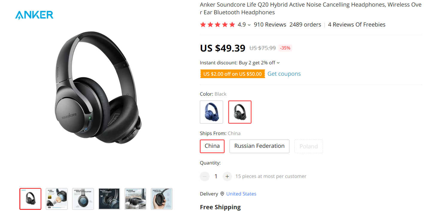 Anker Soundcore Life Q20 Headphone